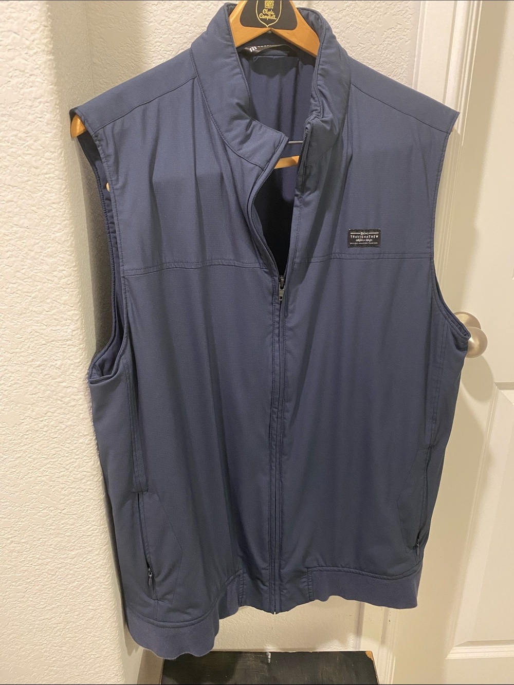 Travis Mathew Navy Zip-Up Sleeveless Venture Vest